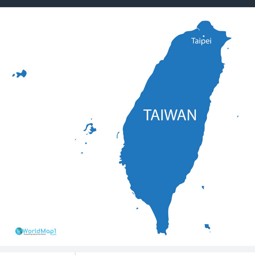 Taiwan Blue Blank Map